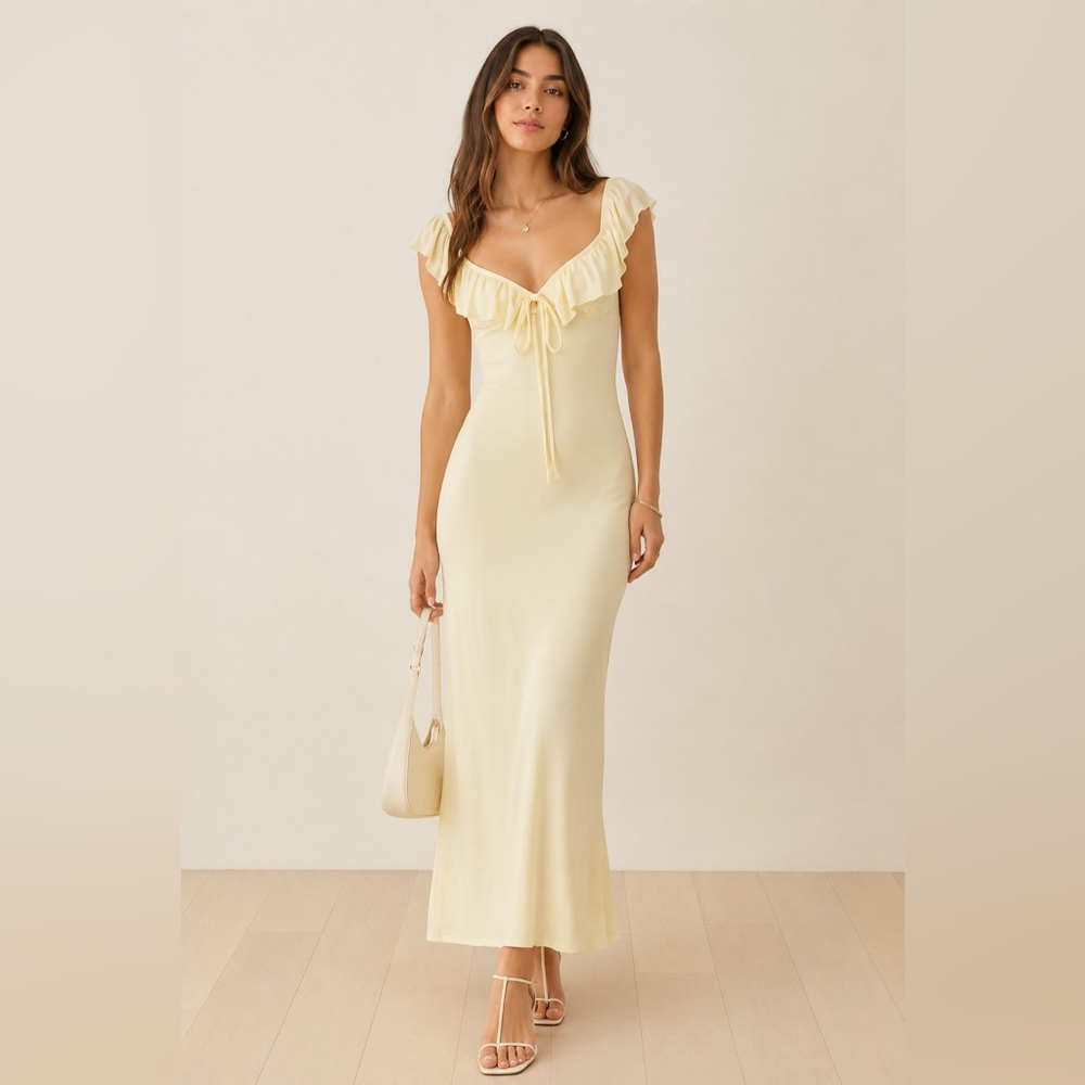 NWT IPPONELLI Sleeveless Maxi Dress in Butter Yellow